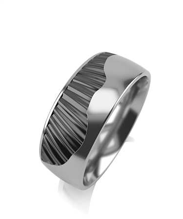 Кольцо из серебра с черной керамикой  KI-к18кч/с