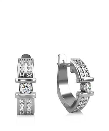 Серьги из серебра с фианитами С862ф/с