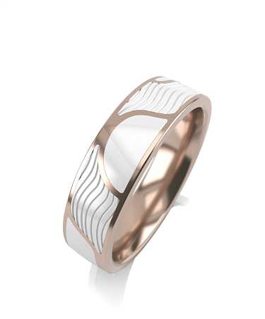 Кольцо из красного золота с керамикой белого цвета KI5-к12кб/к