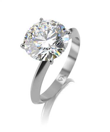 Помолвочное кольцо из белого золота с фианитом МТ-к17/б