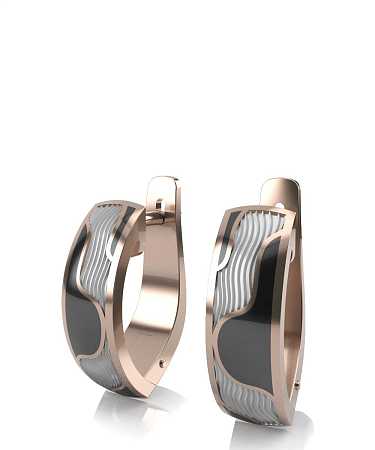 Серьги из красного золота с керамикой KI-с12кчб/к