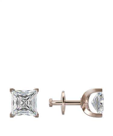 Серьги-пусеты из красного золота с выращенными бриллиантами МТ-с21вбр/к