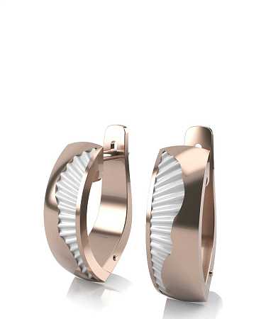 Серьги из красного золота с белой керамикой KI-с18кб/к