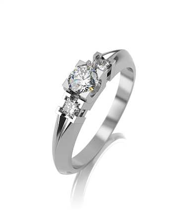 Помолвочное кольцо из белого золота с бриллиантами ШД-к111-3бр/б
