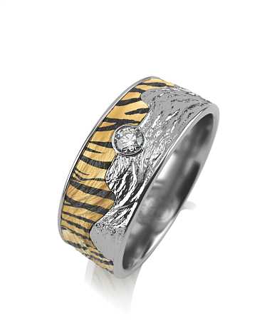 Кольцо из серебра с керамикой и фианитом SF-к2/с