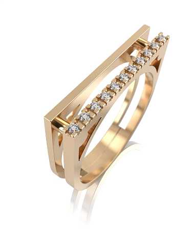 Кольцо из желтого золота с бриллиантами HP-к107-11бр/ж