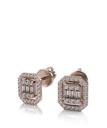 Серьги из красного золота с бриллиантами ШД-с43-62бр/к