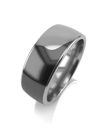 Кольцо из серебра с черной керамикой  KI-к8кч/с