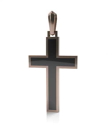 Крест из красного золота с керамикой  ТК-кр15кч/к