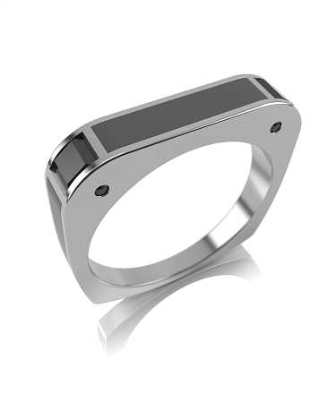 Кольцо из серебра с керамикой и фианитами FJ-к8/с