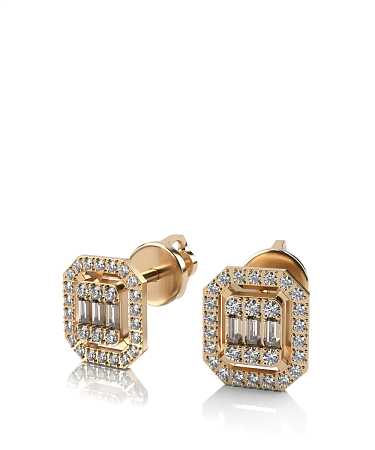 Серьги из желтого золота с бриллиантами ШД-с43-62бр/ж