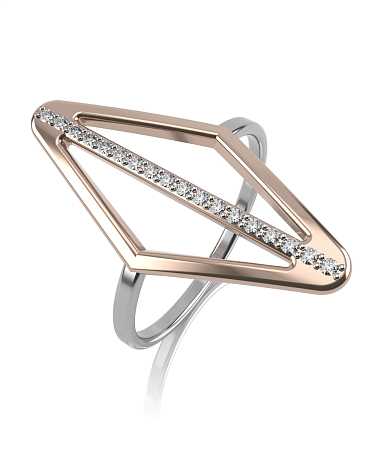 Кольцо из комбинированного золота с бриллиантами ШД-к42-18бр/бк