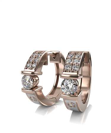 Серьги из красного золота с керамикой и бриллиантами НЭ-с6кб/к