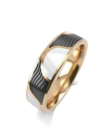 Кольцо из желтого золота с керамикой KI5-к12кбч/ж