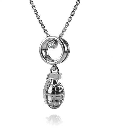 Колье из белого золота с бриллиантом HP-п131-1бр/б