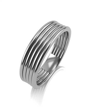 Обручальное кольцо из белого золота ВМ-19/б