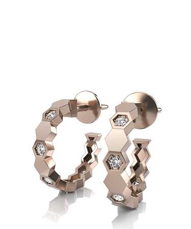 Серьги из красного золота с бриллиантами ВН-с13-бр/к